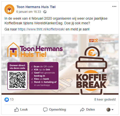 Facebookpost Koffiebreak